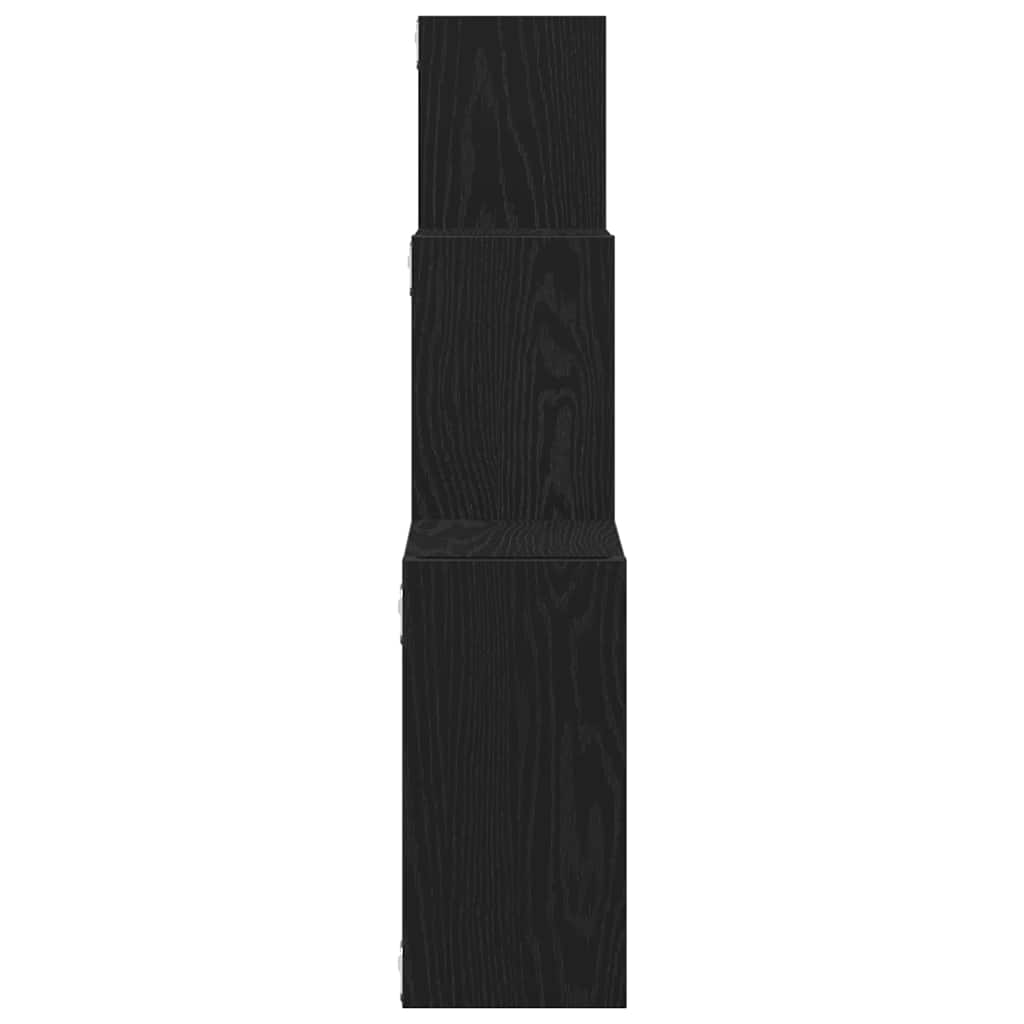 vidaXL Wall Cube Shelves Black Oak 68x15x68 cm Engineered Wood
