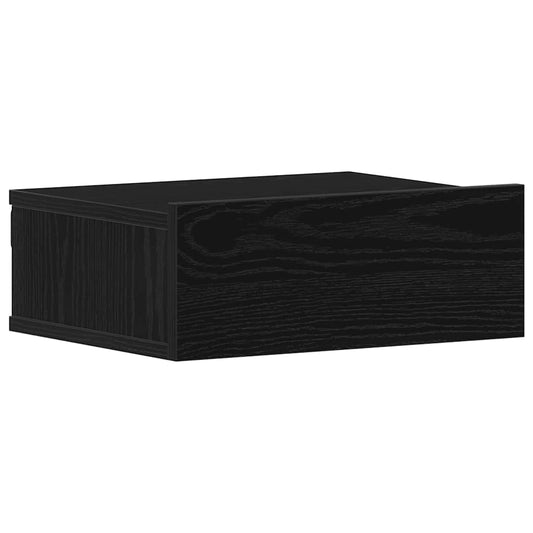 vidaXL Floating Nightstand Black Oak 40x32x15 cm Engineered Wood