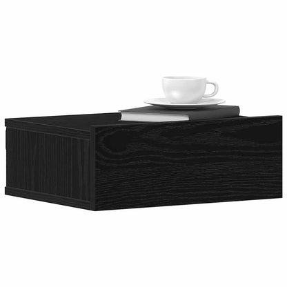 vidaXL Floating Nightstand Black Oak 40x32x15 cm Engineered Wood