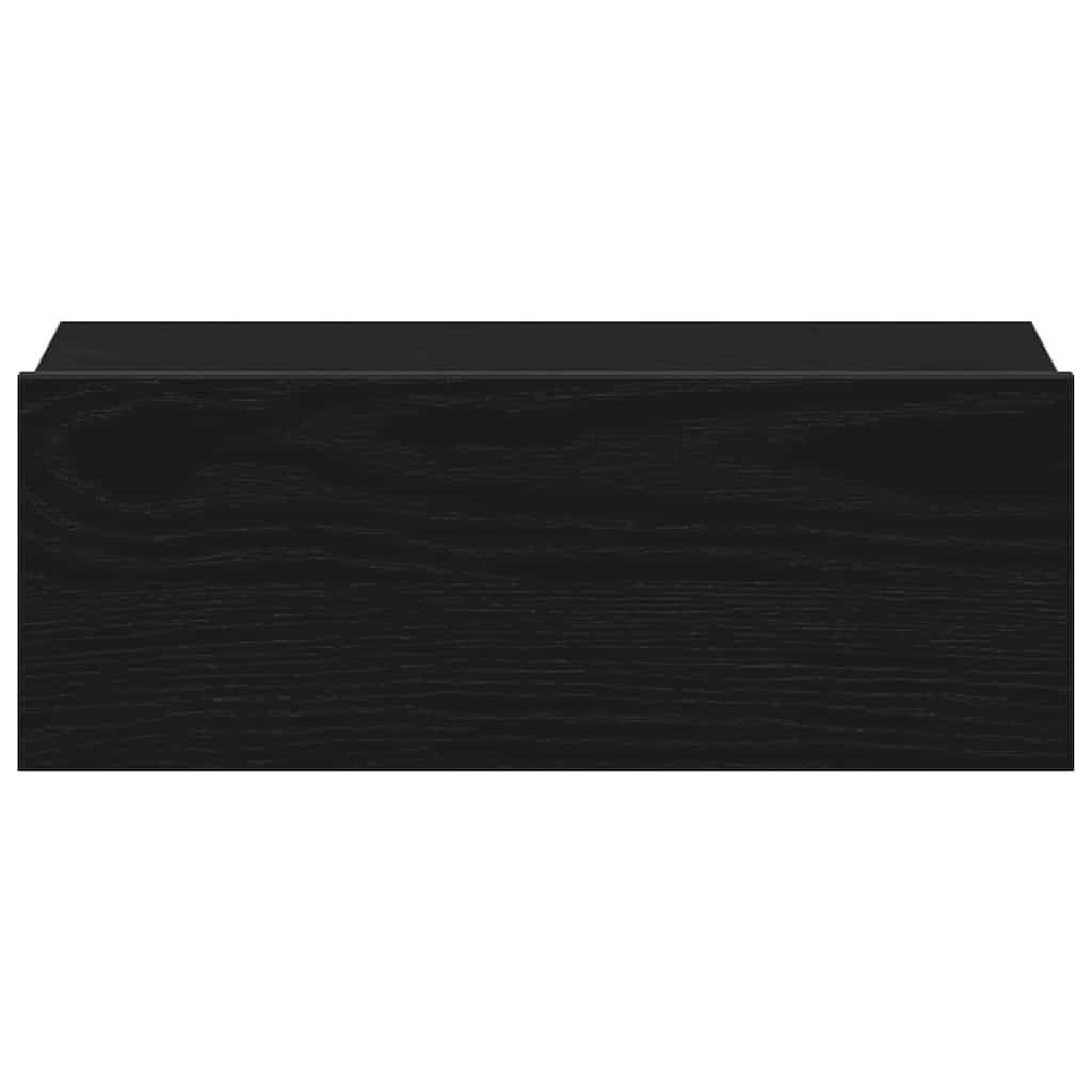 vidaXL Floating Nightstand Black Oak 40x32x15 cm Engineered Wood