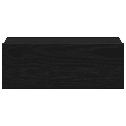 vidaXL Floating Nightstand Black Oak 40x32x15 cm Engineered Wood