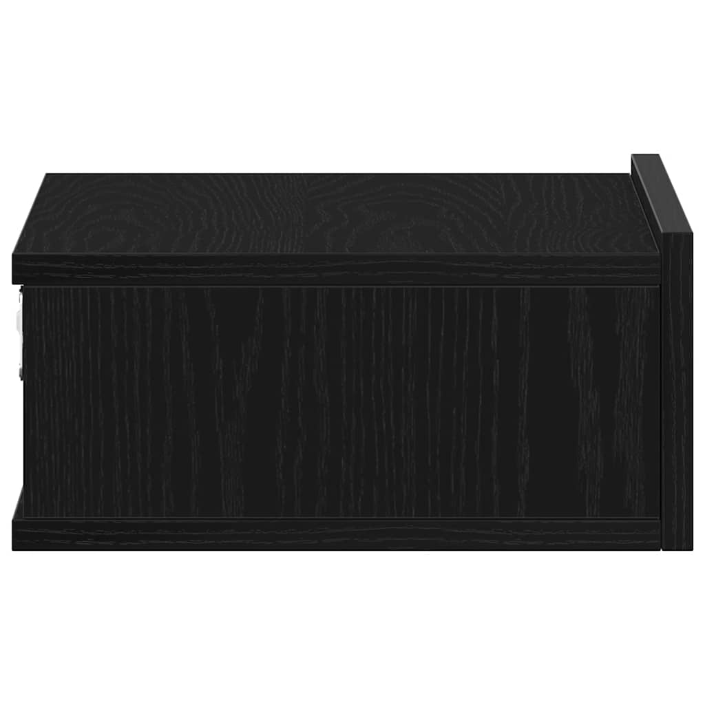 vidaXL Floating Nightstand Black Oak 40x32x15 cm Engineered Wood