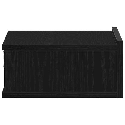 vidaXL Floating Nightstand Black Oak 40x32x15 cm Engineered Wood