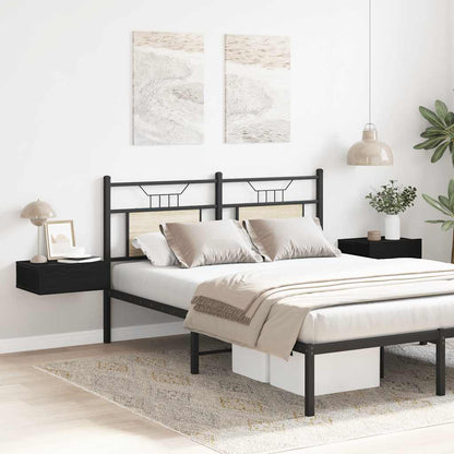 vidaXL Floating Nightstands 2 pcs Black Oak 40x32x15cm Engineered Wood