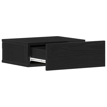 vidaXL Floating Nightstands 2 pcs Black Oak 40x32x15 cm Engineered Wood