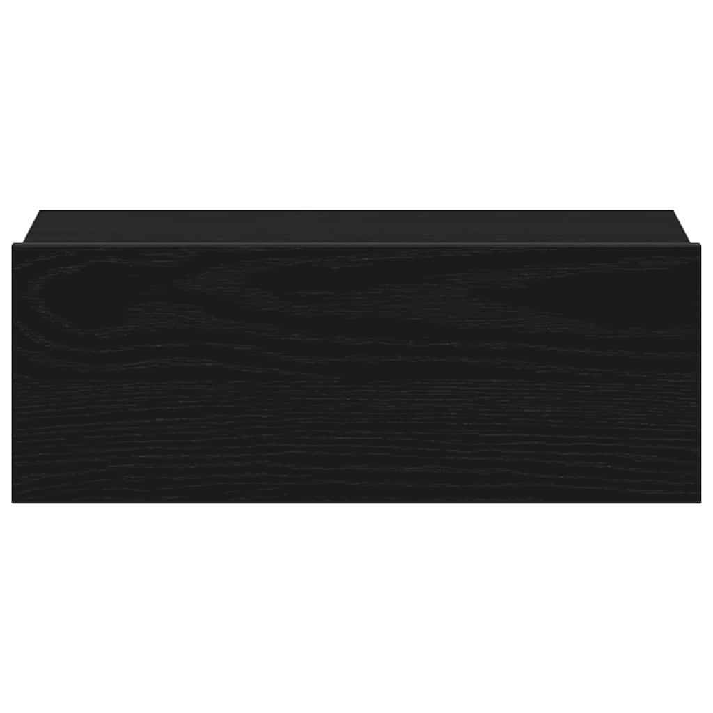 vidaXL Floating Nightstands 2 pcs Black Oak 40x32x15 cm Engineered Wood