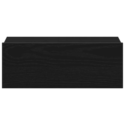 vidaXL Floating Nightstands 2 pcs Black Oak 40x32x15 cm Engineered Wood