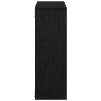 vidaXL Wall Shelf Black Oak 104x20x58.5 cm Engineered Wood