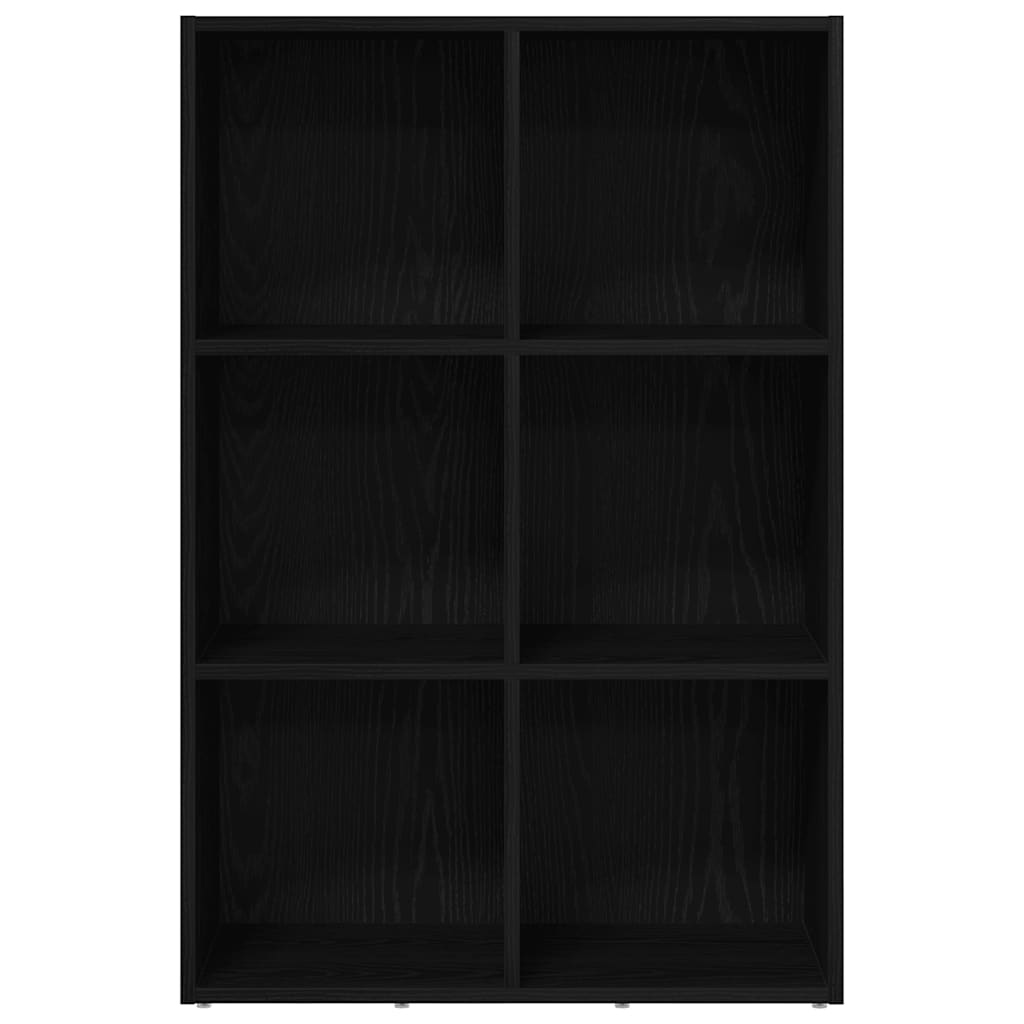 vidaXL Book Cabinet Black Oak 66x30x98 cm Engineered Wood