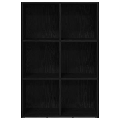 vidaXL Book Cabinet Black Oak 66x30x98 cm Engineered Wood