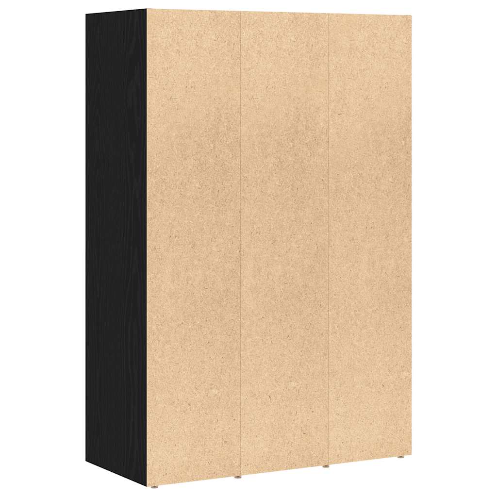vidaXL Book Cabinet Black Oak 66x30x98 cm Engineered Wood