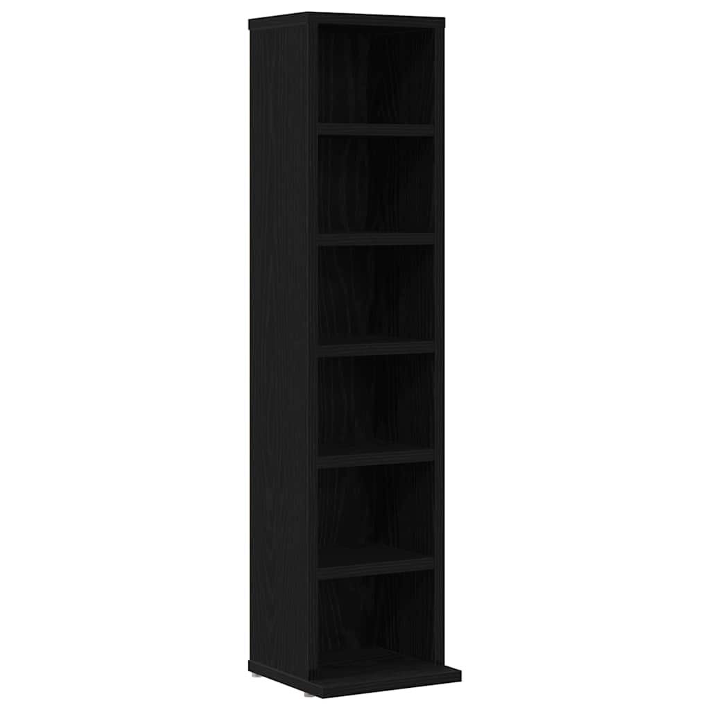 vidaXL CD Cabinet Black Oak 21x20x88 cm Engineered Wood