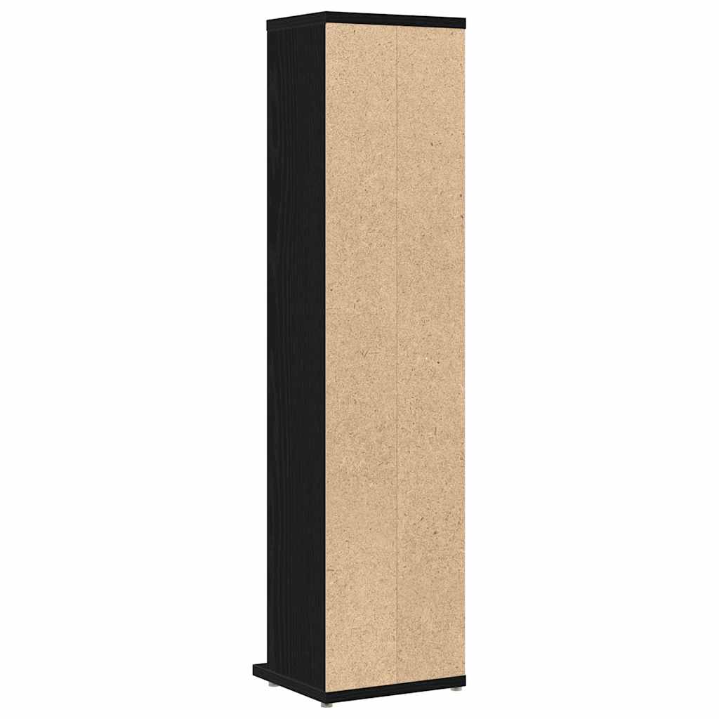 vidaXL CD Cabinet Black Oak 21x20x88 cm Engineered Wood