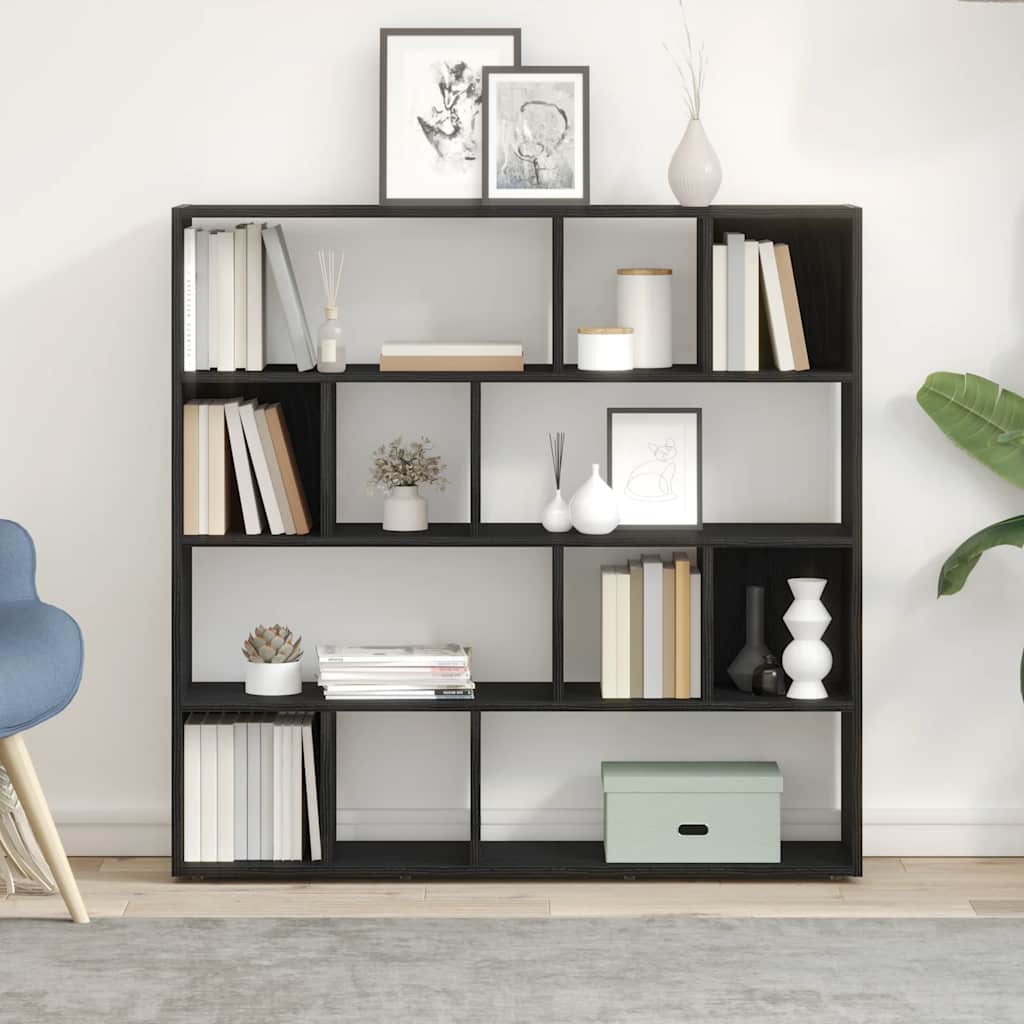 vidaXL Book Cabinet/Room Divider Black Oak 105x24x102 cm
