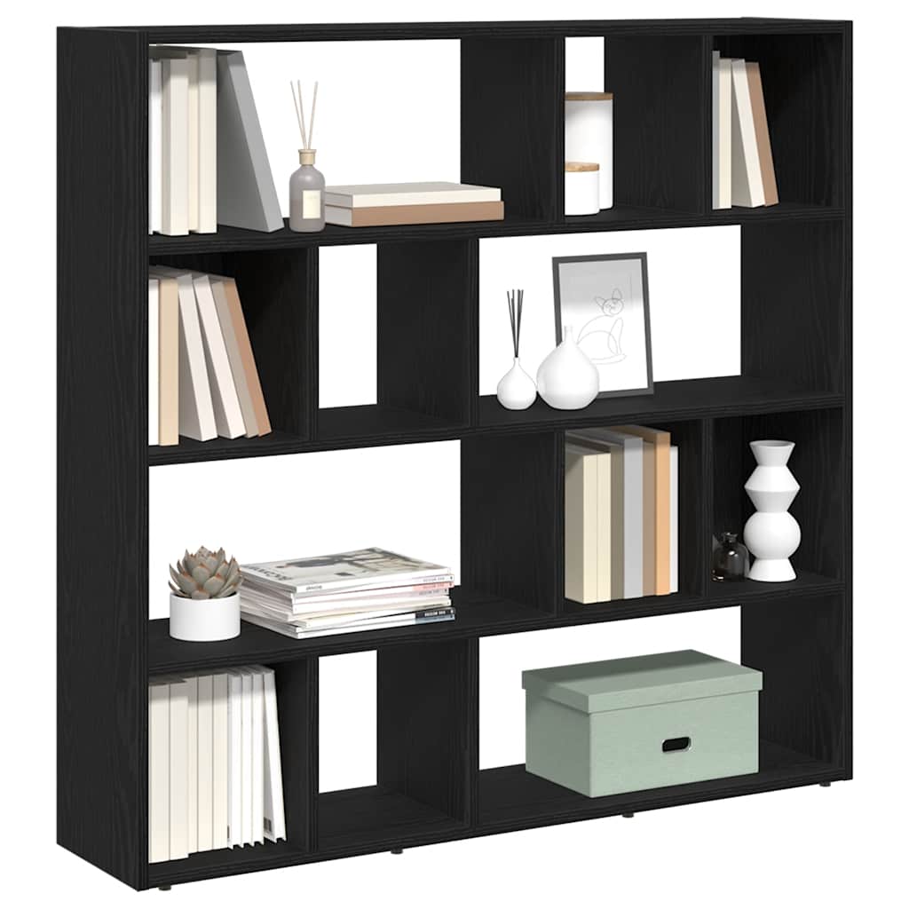 vidaXL Book Cabinet/Room Divider Black Oak 105x24x102 cm