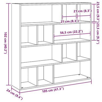 vidaXL Book Cabinet/Room Divider Black Oak 105x24x102 cm