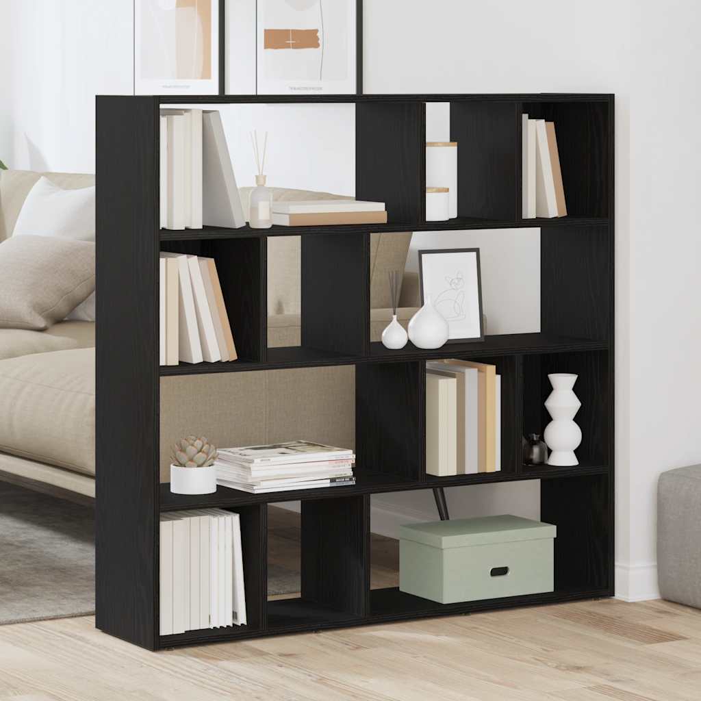 vidaXL Book Cabinet/Room Divider Black Oak 105x24x102 cm