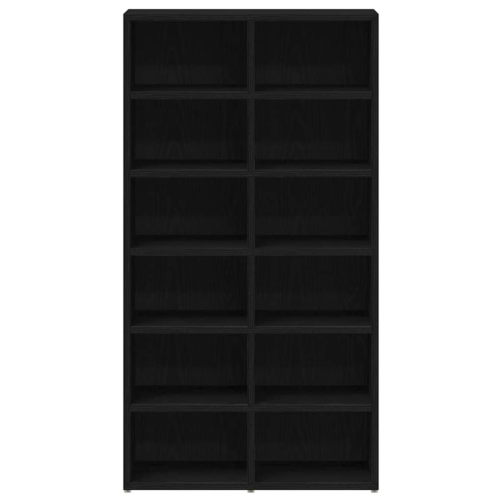 vidaXL Shoe Rack Black Oak 54x34x100.5 cm Engineered Wood