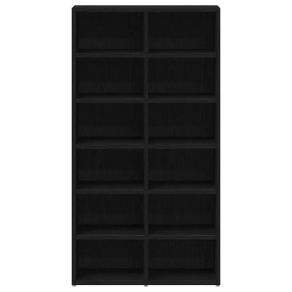 vidaXL Shoe Rack Black Oak 54x34x100.5 cm Engineered Wood