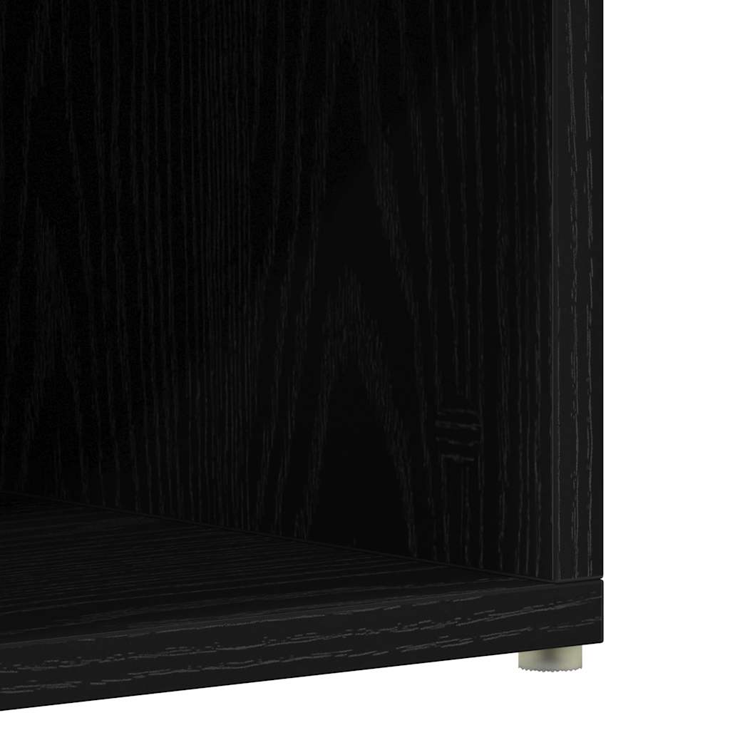vidaXL Shoe Rack Black Oak 54x34x100.5 cm Engineered Wood