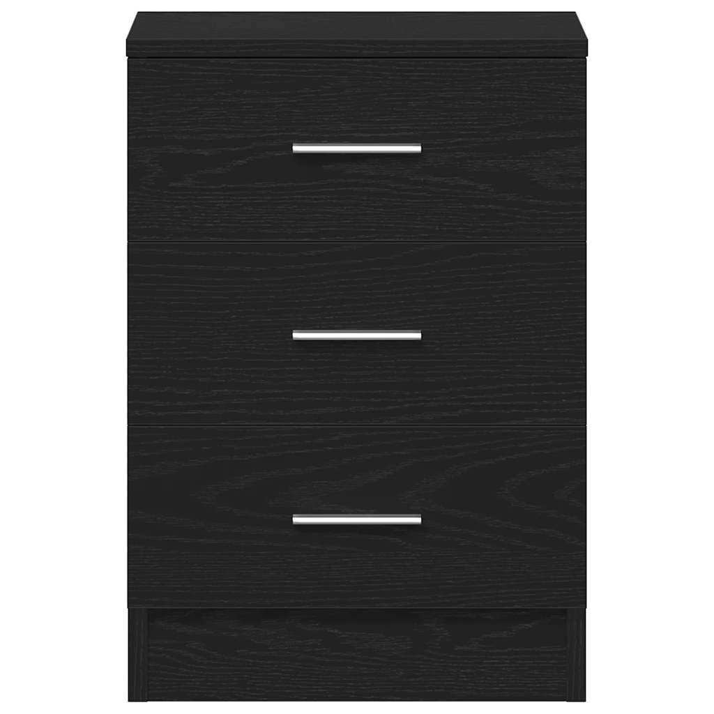 vidaXL Bedside Cabinet Black Oak 38x35x55 cm Engineered Wood