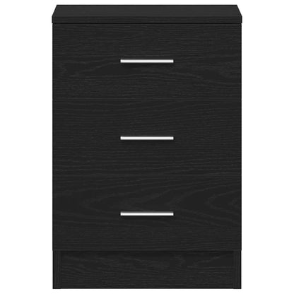 vidaXL Bedside Cabinet Black Oak 38x35x55 cm Engineered Wood