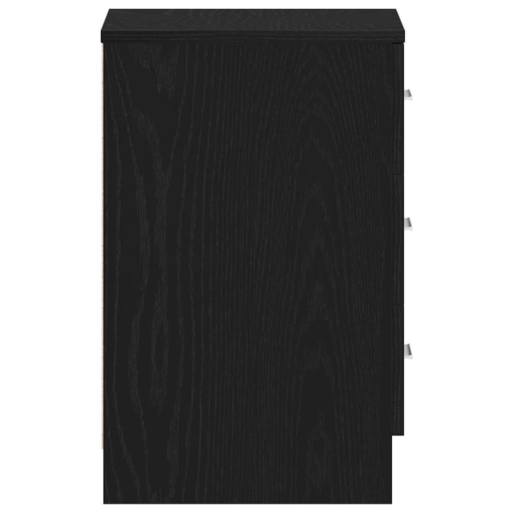 vidaXL Bedside Cabinet Black Oak 38x35x55 cm Engineered Wood
