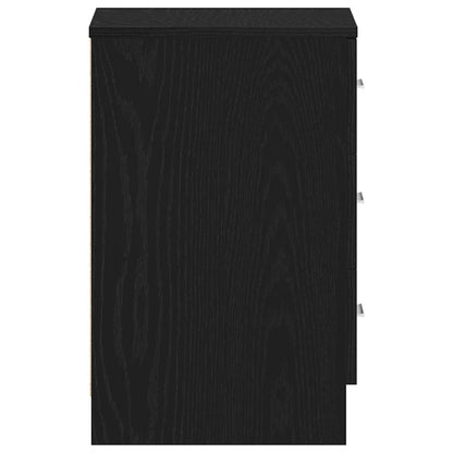 vidaXL Bedside Cabinet Black Oak 38x35x55 cm Engineered Wood