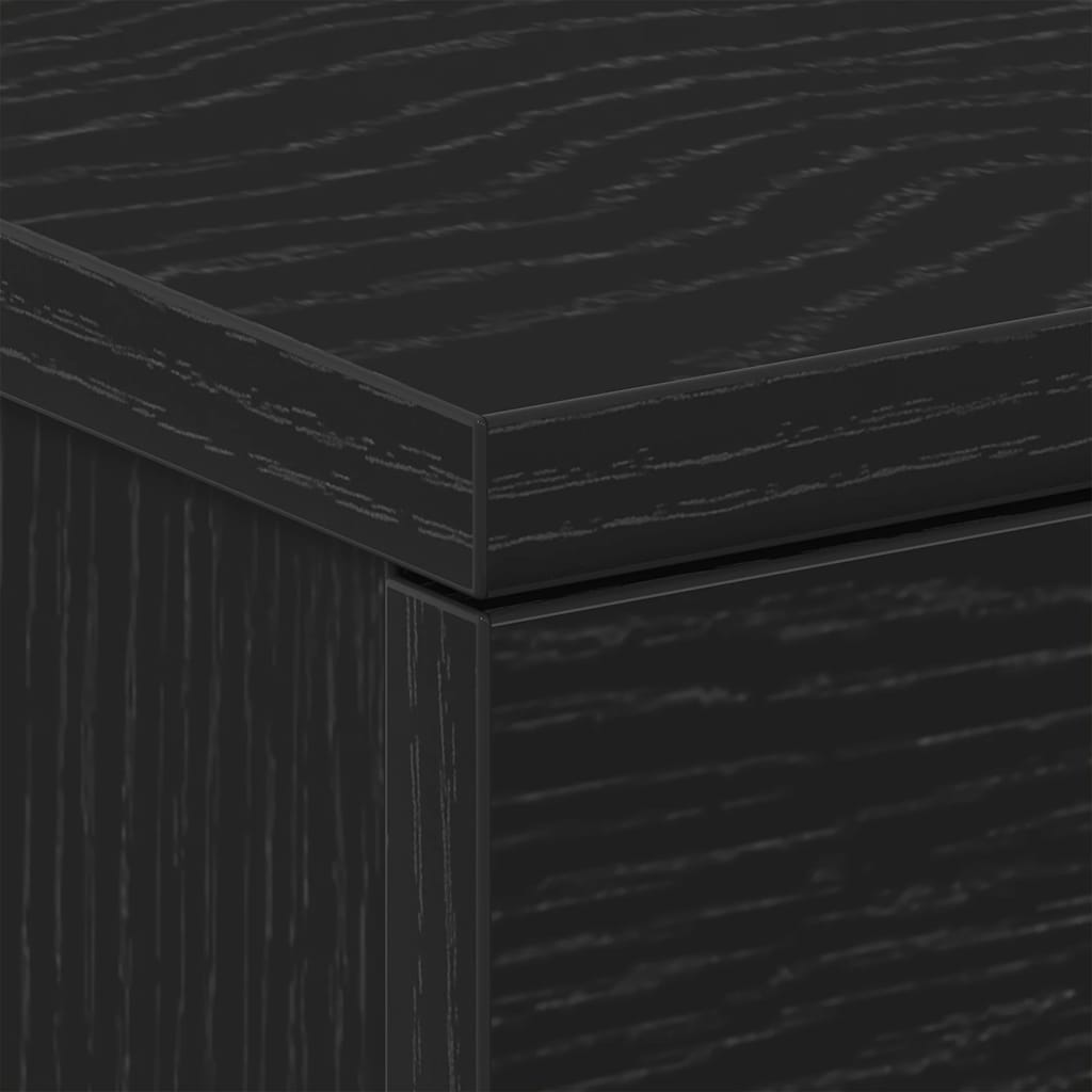 vidaXL Bedside Cabinet Black Oak 38x35x55 cm Engineered Wood