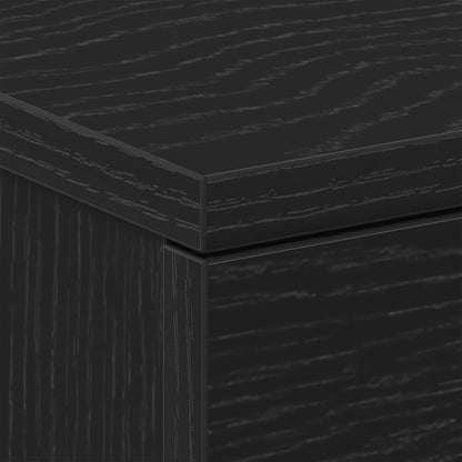 vidaXL Bedside Cabinet Black Oak 38x35x55 cm Engineered Wood