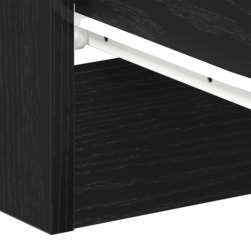 vidaXL Bedside Cabinet Black Oak 38x35x55 cm Engineered Wood