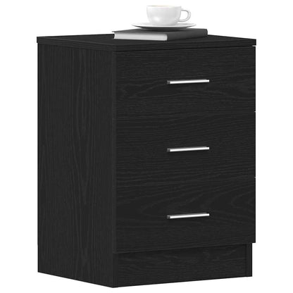 vidaXL Bedside Cabinets 2 pcs Black Oak 38x35x55 cm Engineered Wood