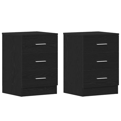 vidaXL Bedside Cabinets 2 pcs Black Oak 38x35x55 cm Engineered Wood