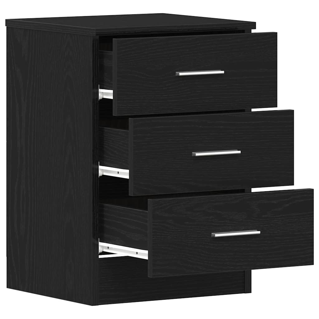 vidaXL Bedside Cabinets 2 pcs Black Oak 38x35x55 cm Engineered Wood