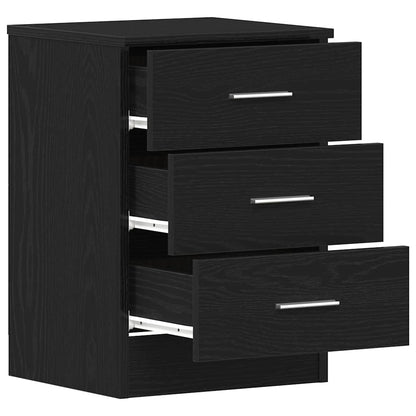 vidaXL Bedside Cabinets 2 pcs Black Oak 38x35x55 cm Engineered Wood