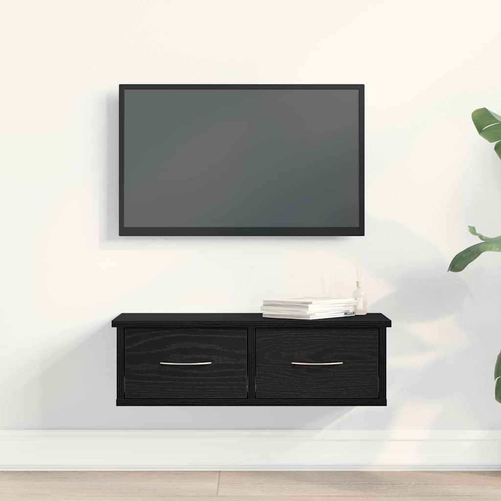 vidaXL Wall Cabinet Black Oak 60 x 26 x 18.5 cm Engineered Wood