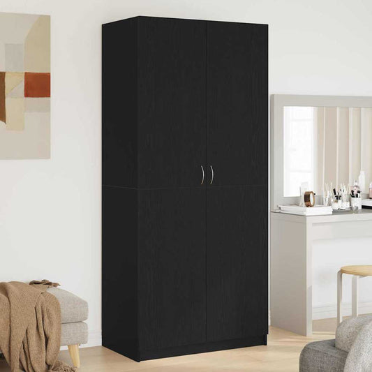 vidaXL Wardrobe Black Oak 90 x 52 x 200 cm Engineered Wood