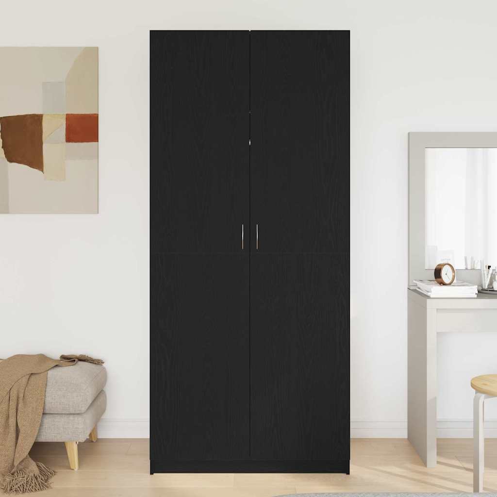 vidaXL Wardrobe Black Oak 90 x 52 x 200 cm Engineered Wood