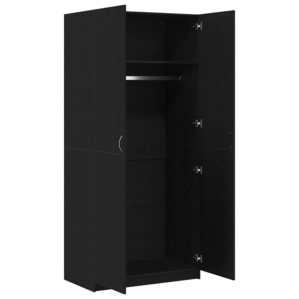 vidaXL Wardrobe Black Oak 90 x 52 x 200 cm Engineered Wood