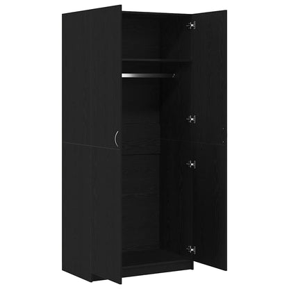 vidaXL Wardrobe Black Oak 90 x 52 x 200 cm Engineered Wood