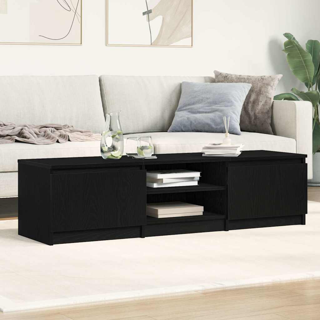 vidaXL TV Cabinet Black Oak 140x40x35.5 cm Engineered Wood