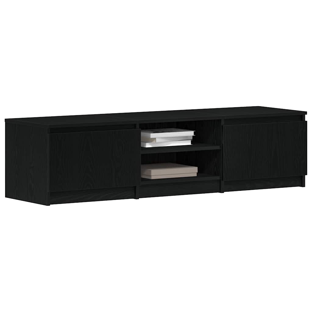 vidaXL TV Cabinet Black Oak 140x40x35.5 cm Engineered Wood