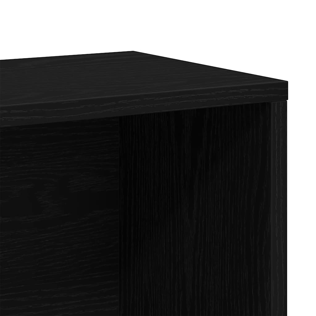 vidaXL Book Cabinet 6-Tier 155 x 24 x 160 cm Engineered Wood Black Oak