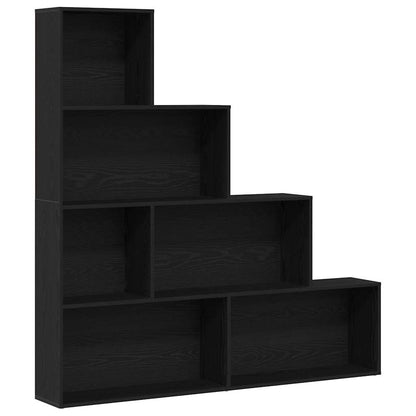 vidaXL Book Cabinet 6-Tier 155 x 24 x 160 cm Engineered Wood Black Oak