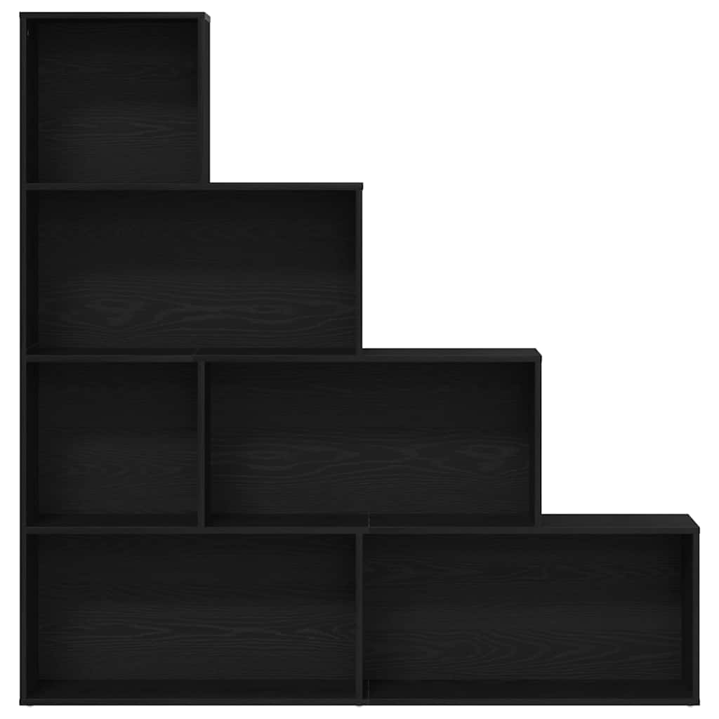 vidaXL Book Cabinet 6-Tier 155 x 24 x 160 cm Engineered Wood Black Oak