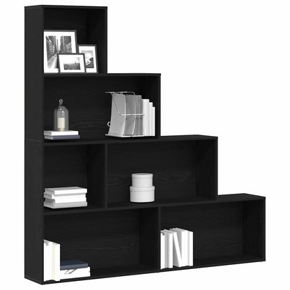 vidaXL Book Cabinet 6-Tier 155 x 24 x 160 cm Engineered Wood Black Oak