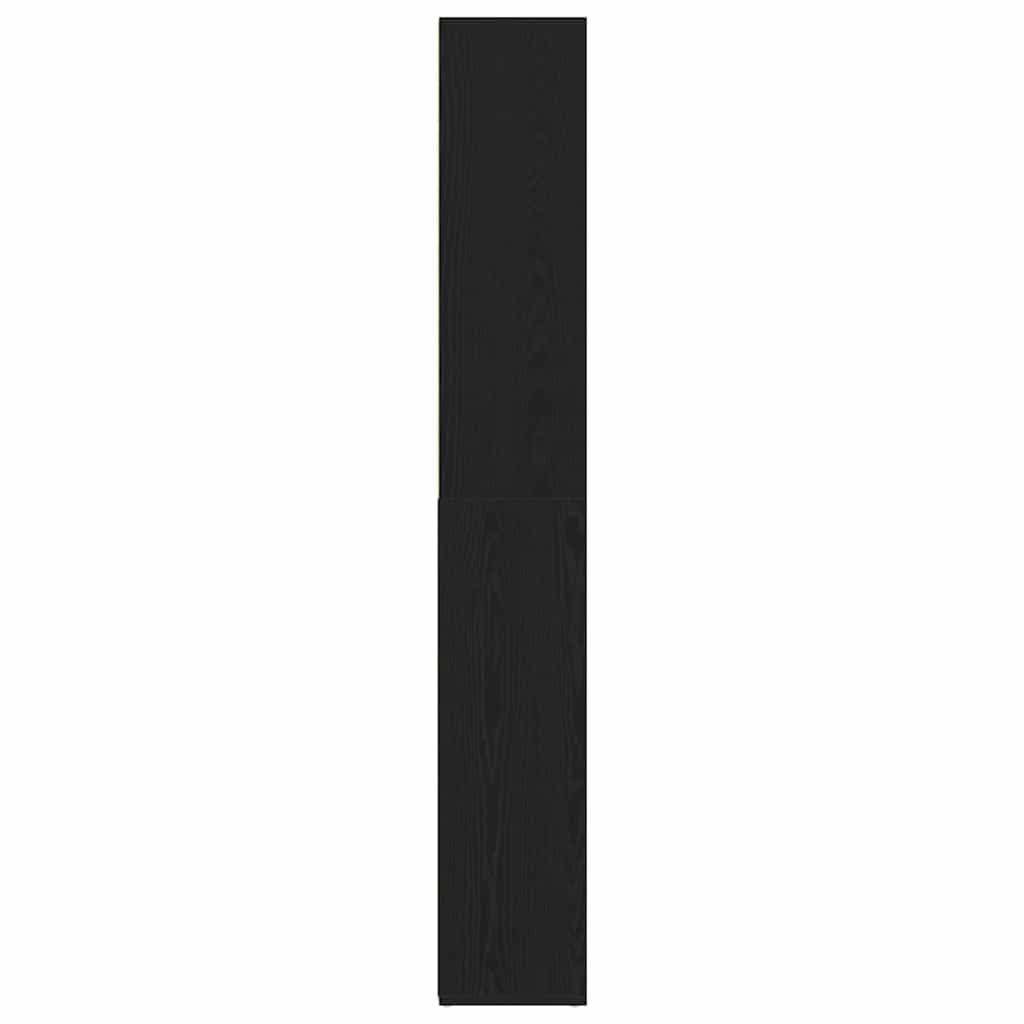 vidaXL Book Cabinet 6-Tier 155 x 24 x 160 cm Engineered Wood Black Oak