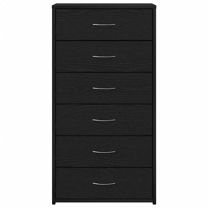 vidaXL Sideboard with 6 Drawers Black Oak 50x34x96 cm Engineered Wood