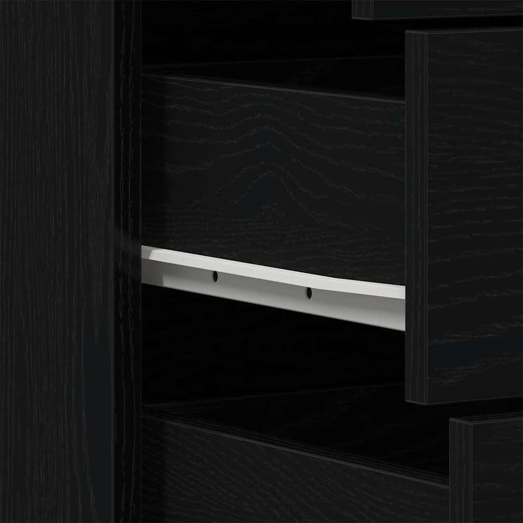 vidaXL Sideboard with 6 Drawers Black Oak 50x34x96 cm Engineered Wood