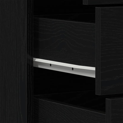 vidaXL Sideboard with 6 Drawers Black Oak 50x34x96 cm Engineered Wood